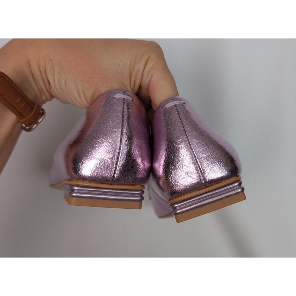 Franco Sarto 8M Shoes Light Pink Purple Metallic Tiari Slip-On Loafers Flats - Picture 8 of 11